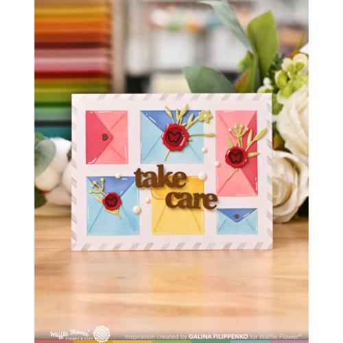 Waffle Flower - Postage Collage Envelope Die