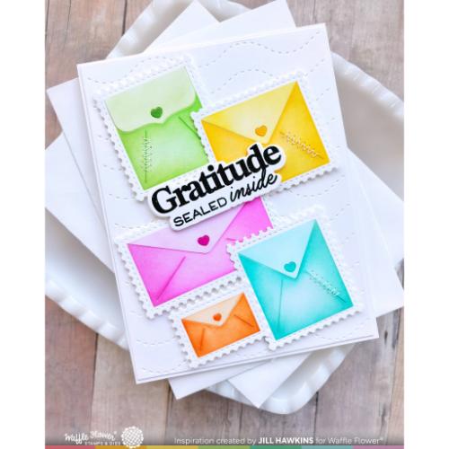 Waffle Flower - Postage Collage Envelope Stencil