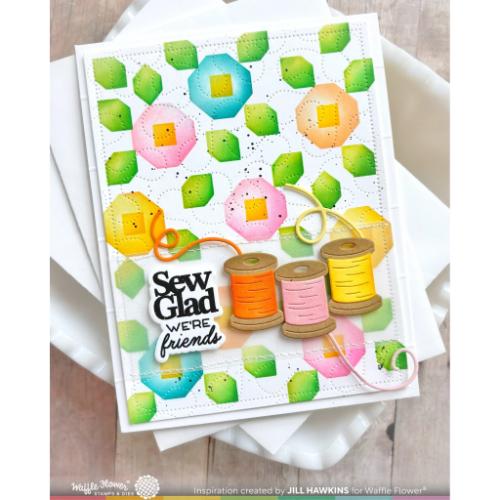 Waffle Flower - Quilted Floral Stencil