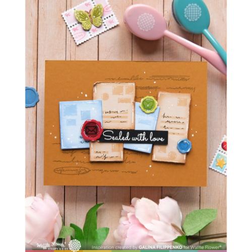 Waffle Flower - Postage Collage Addressed Envelope Stencil