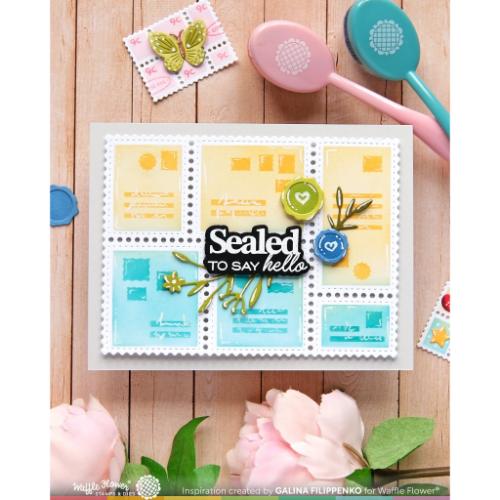 Waffle Flower - Postage Collage Addressed Envelope Stencil