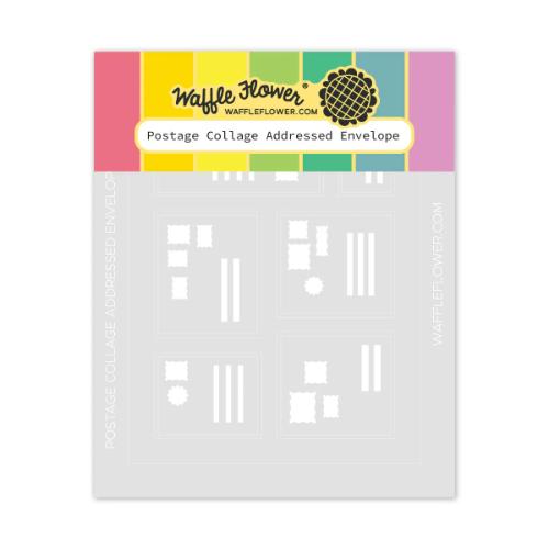 Waffle Flower - Postage Collage Addressed Envelope Stencil