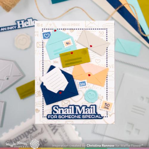 Waffle Flower - Postage Collage Mini Seals Die