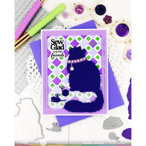 Waffle Flower - Cat Silhouette Die