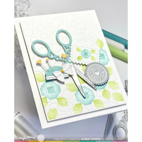 Waffle Flower - Postage Collage Sew Fun Stencil