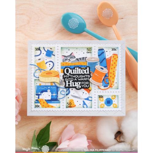 Waffle Flower - Postage Collage Sew Fun Stencil