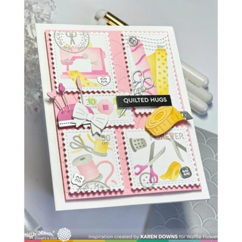 Waffle Flower - Postage Collage Sew Fun Stamp Set