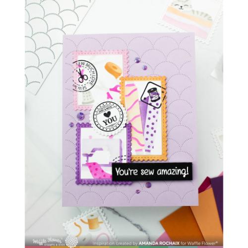 Waffle Flower - Postage Collage Sew Fun Stamp Set