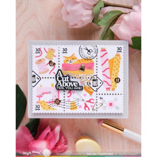Waffle Flower - Postage Collage Sew Fun Stamp Set