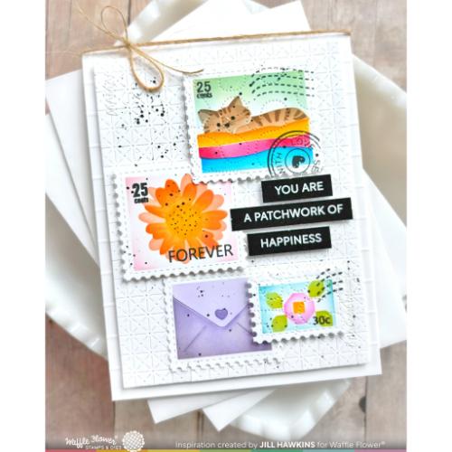 Waffle Flower - Postage Collage Sew Fun Stamp Set