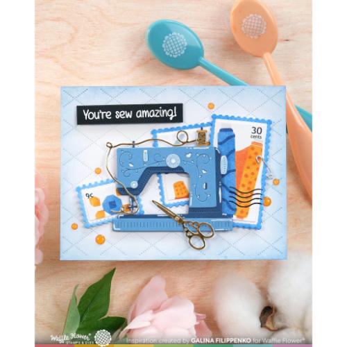 Waffle Flower - Postage Collage Sew Fun Stamp Set