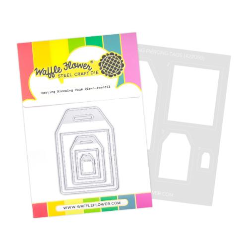 Waffle Flower - Nesting Piercing Tags Die-n-stencil