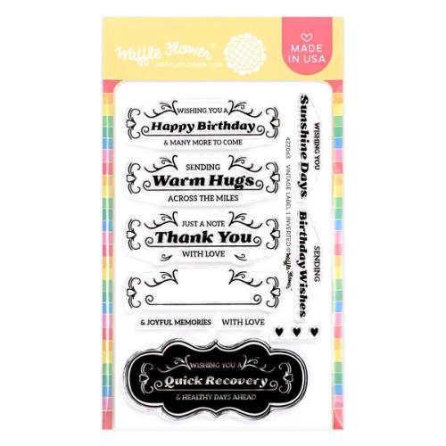 Waffle Flower - Vintage Label 1 Inverted Stamp Set