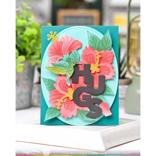 Waffle Flower - Overlapping Vertical Hugs Word Die