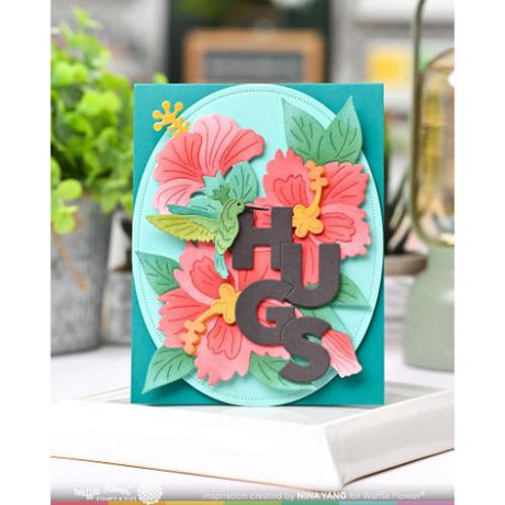 Waffle Flower - Overlapping Vertical Hugs Word Die