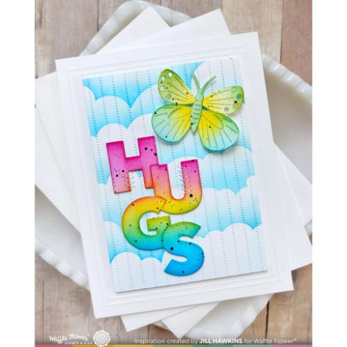 Waffle Flower - Overlapping Vertical Hugs Word Die