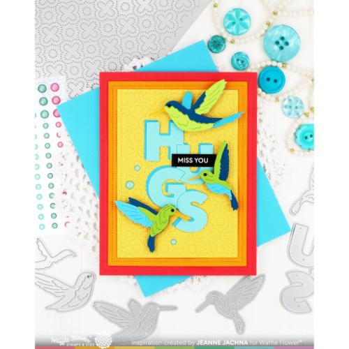 Waffle Flower - Overlapping Vertical Hugs Word Die