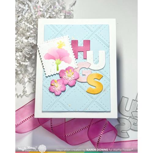 Waffle Flower - Overlapping Vertical Hugs Word Die