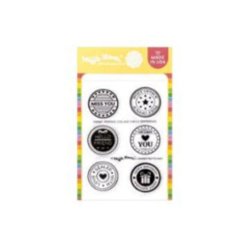 Waffle Flower - Postage Collage Circle Sentiments Stamp Set