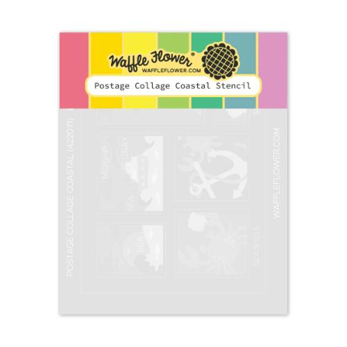 Waffle Flower - Postage Collage Coastal Stencil