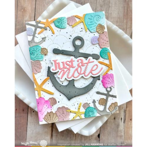 Waffle Flower - Seashell Frame Coloring Stencil