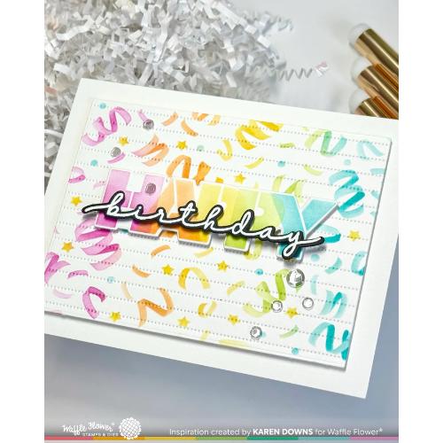 Waffle Flower - Overlapping Happy Die-n-stencil