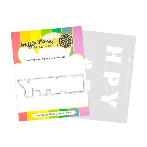 Waffle Flower - Overlapping Happy Die-n-stencil