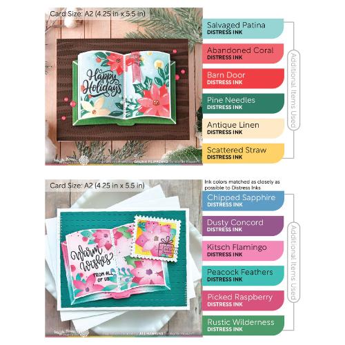 Waffle Flower - Open Book Poinsettia Stencil