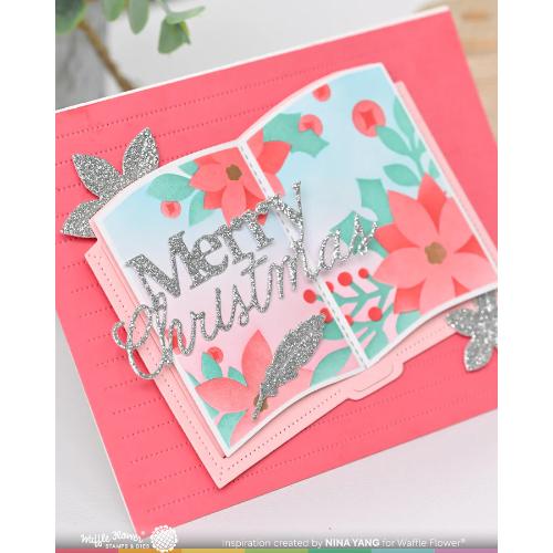 Waffle Flower - Open Book Poinsettia Stencil