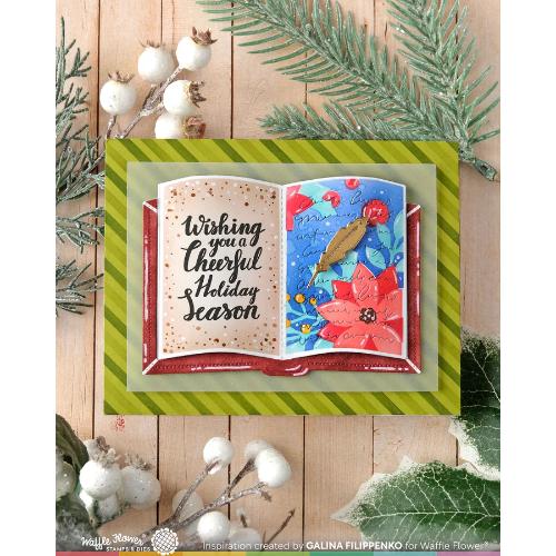 Waffle Flower - Open Book Poinsettia Stencil