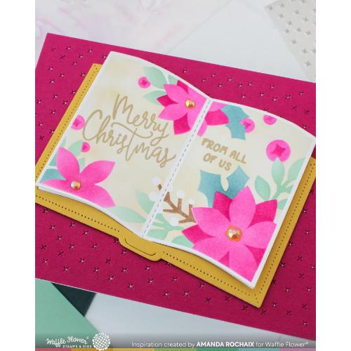 Waffle Flower - Open Book Poinsettia Stencil