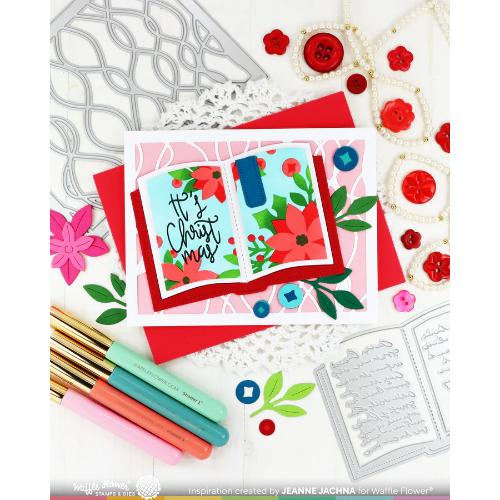 Waffle Flower - Open Book Poinsettia Stencil