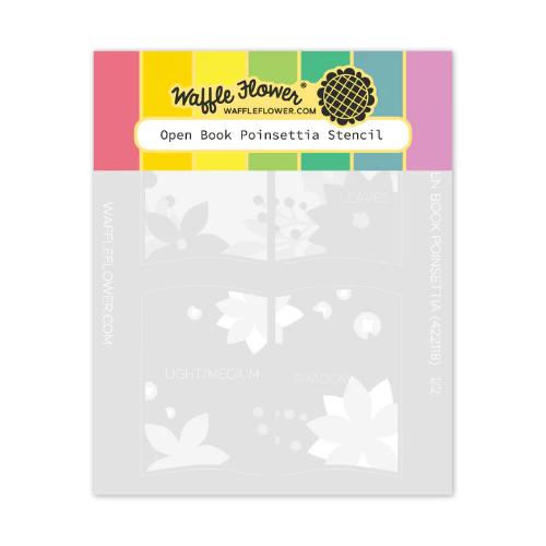 Waffle Flower - Open Book Poinsettia Stencil