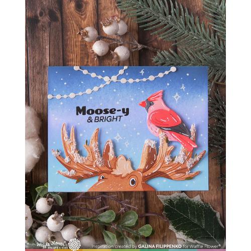 Waffle Flower - Holiday Moose Die-n-stencil