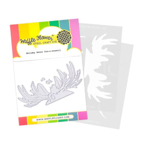 Waffle Flower - Holiday Moose Die-n-stencil