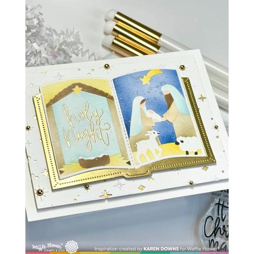 Waffle Flower - Open Book Holiday Sayings Stamp Set