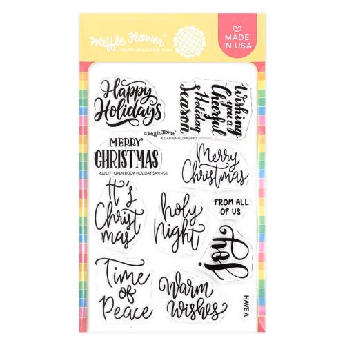 Waffle Flower - Open Book Holiday Sayings Stamp Set