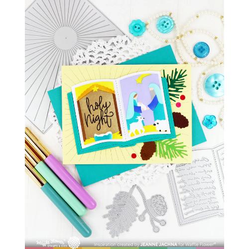 Waffle Flower - Open Book Nativity Stencil