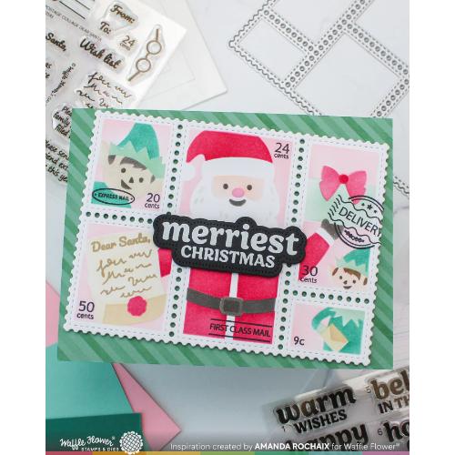 Waffle Flower - Postage Collage Dear Santa Stencil