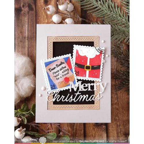 Waffle Flower - Postage Collage Dear Santa Stencil