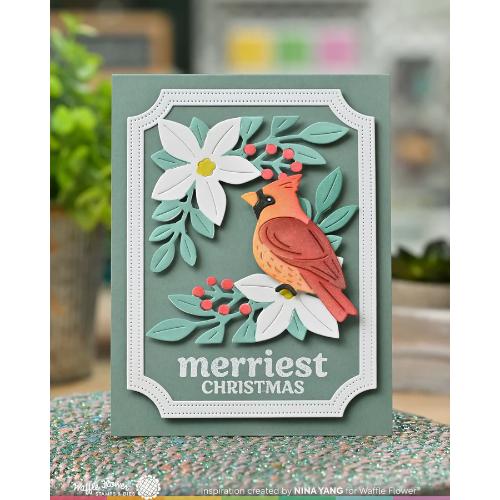 Waffle Flower - Poinsettia Frame Die