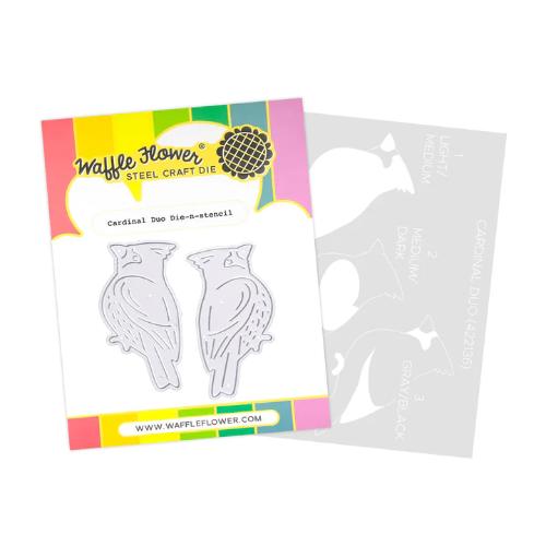 Waffle Flower - Cardinal Duo Die-n-stencil