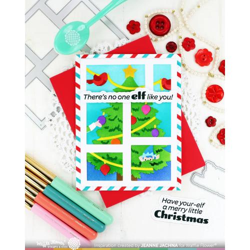 Waffle Flower - Postage Collage Vertical Tree Stencil