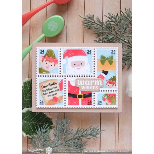 Waffle Flower - Postage Collage Dear Santa Stamp Set