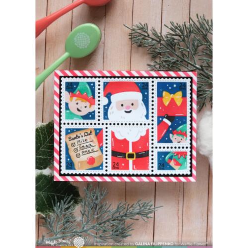 Waffle Flower - Postage Collage Dear Santa Stamp Set