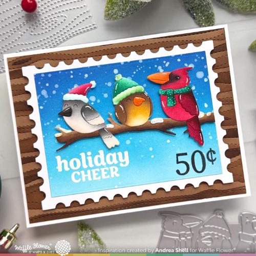 Waffle Flower - Birdie Friends in Winter Stencil