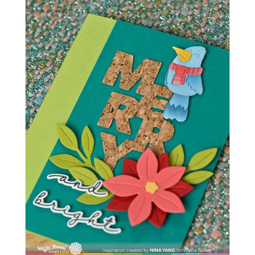 Waffle Flower - Birdie Friends in Winter Stencil