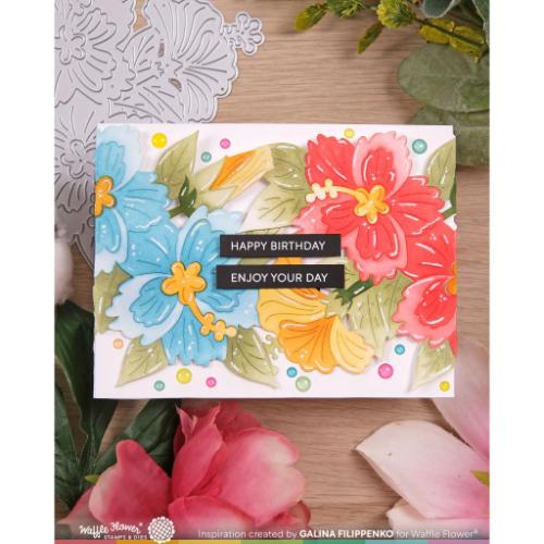 Waffle Flower - Hibiscus Cluster Stencil