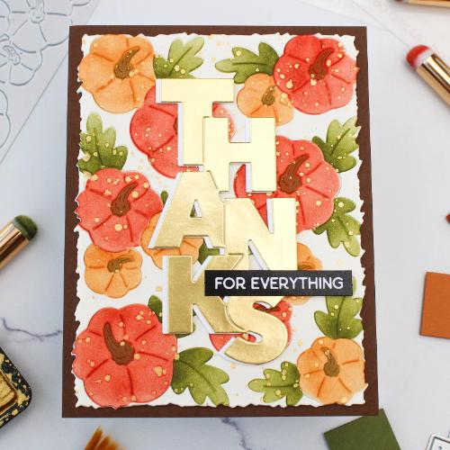 Waffle Flower - Overlapping Vertical Thanks Word Die