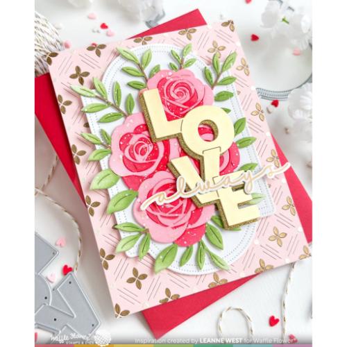 Waffle Flower - Overlapping Vertical Love Word Die